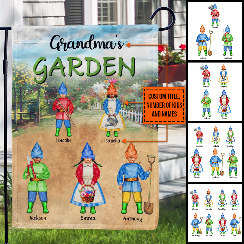 Garden Grandma Garden Grandpa Garden Custom Flag