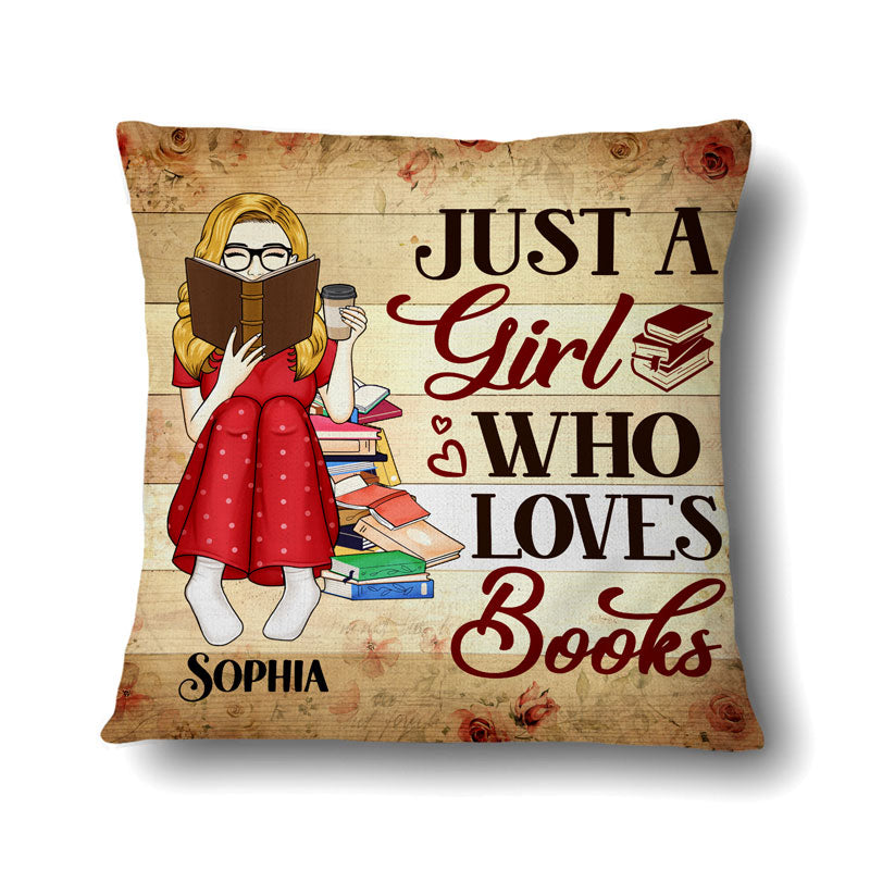 Just A Girl Who Loves Books Reading - Gift For Book Lovers - Personalized Custom Pillow