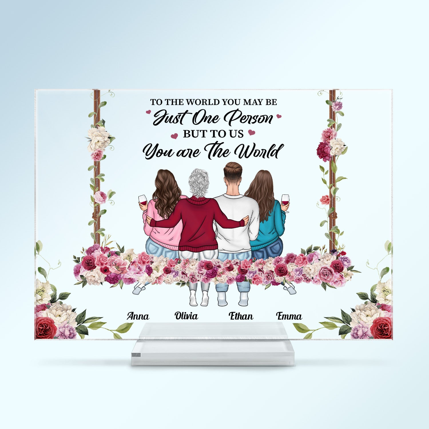 Mother To Us You Are The World - Gift For Mom - Personalized Custom Horizontal Rectangle Acrylic Plaque