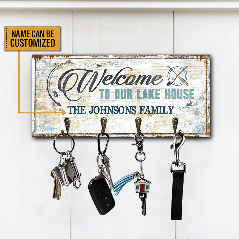 Lake House Welcome To Our Lake House Personalized Custom Wood Key Holder
