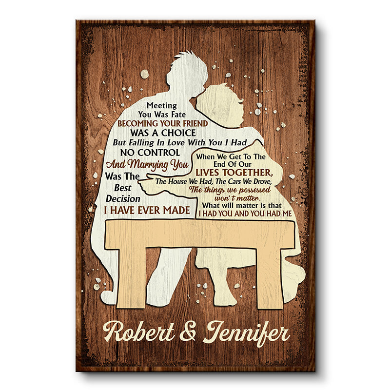 Meeting You Was Fate Family Old Couple Anniversary Gift - Personalized Custom Poster