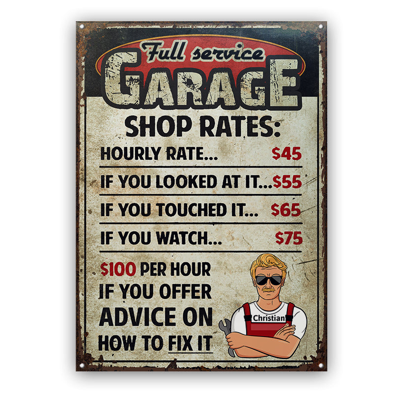 Man Cave Garage How To Fix It - Grandpa And Dad Gift - Personalized Custom Classic Metal Signs