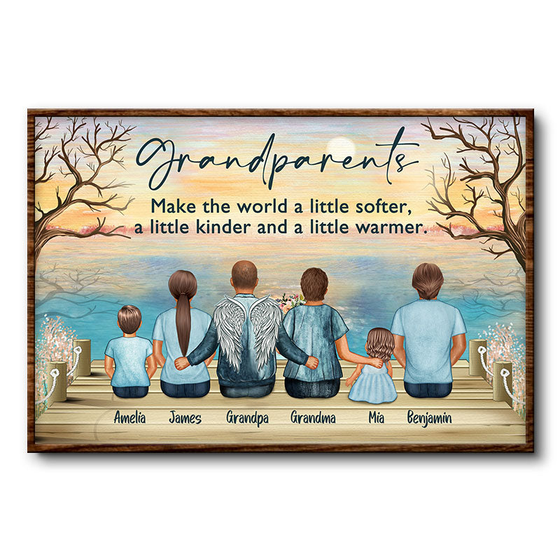 Make The World Grandparents Grandkids Sympathy Memorial - Family Gift - Personalized Custom Poster