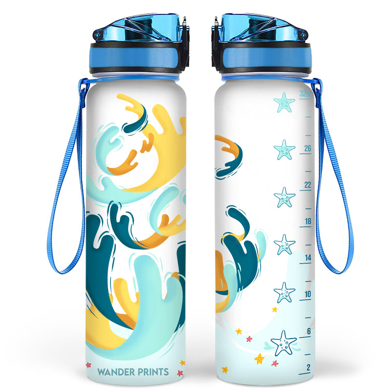 Wave Water Tracker Bottle - Summer Drinkware Collection