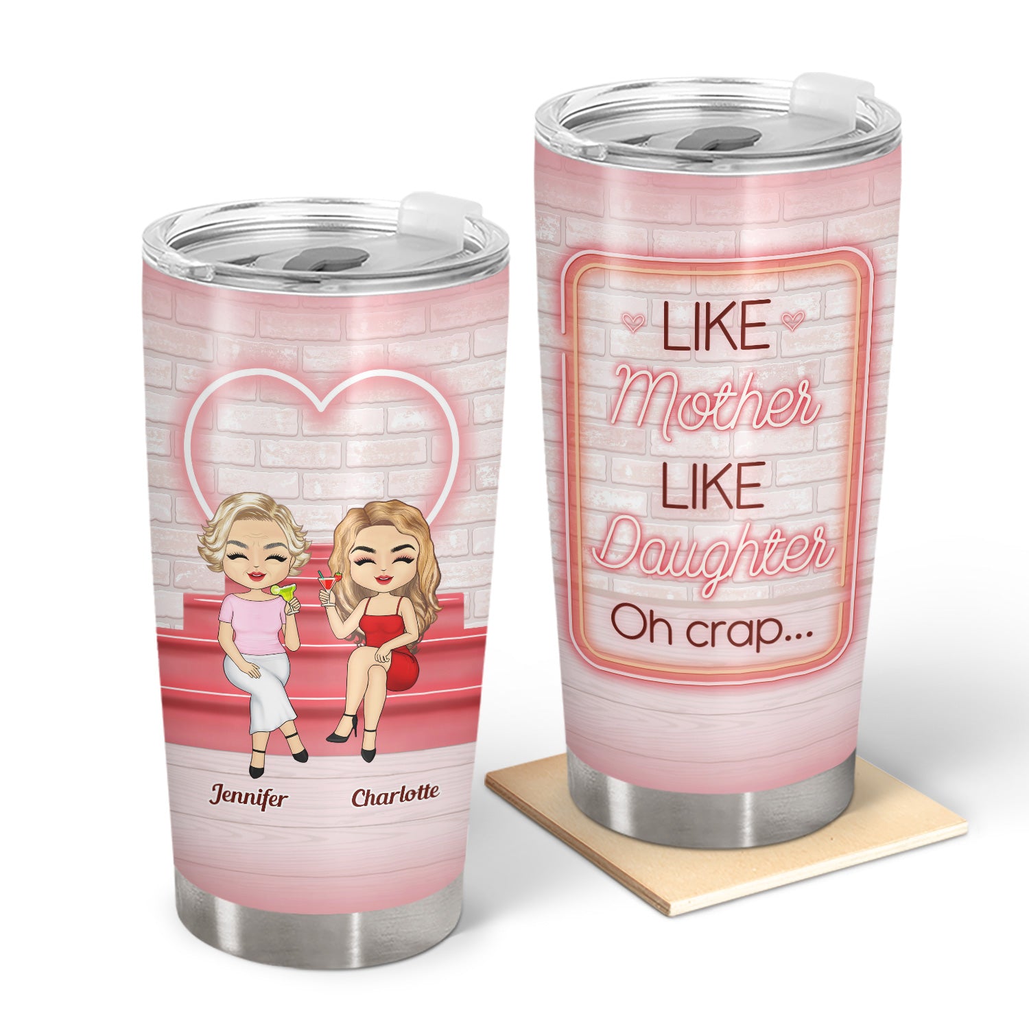 Family Like Mother Like Daughter - Gift For Mom & Daughters - Personalized Custom Tumbler