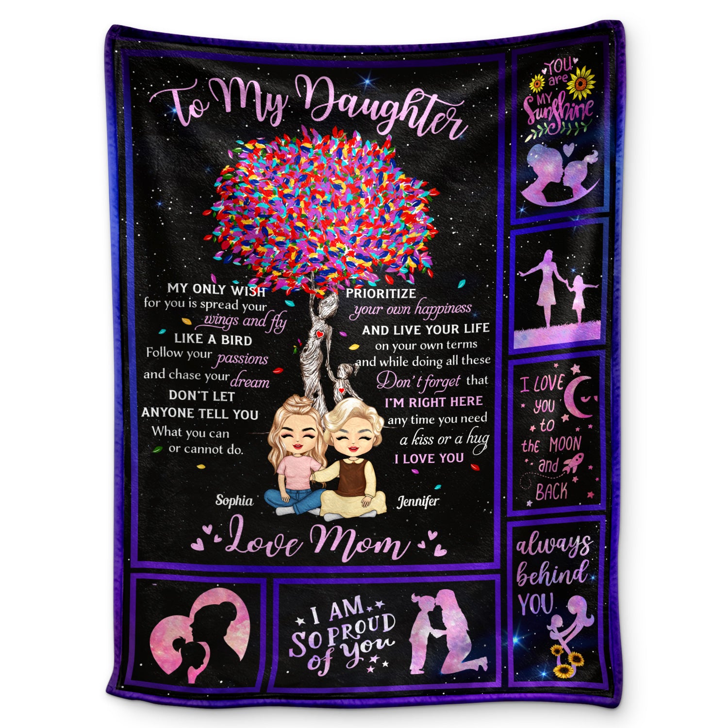 Anytime You Need A Kiss Or A Hug Love Mom - Mother Gift For Daughter & Son - Personalized Custom Fleece Blanket