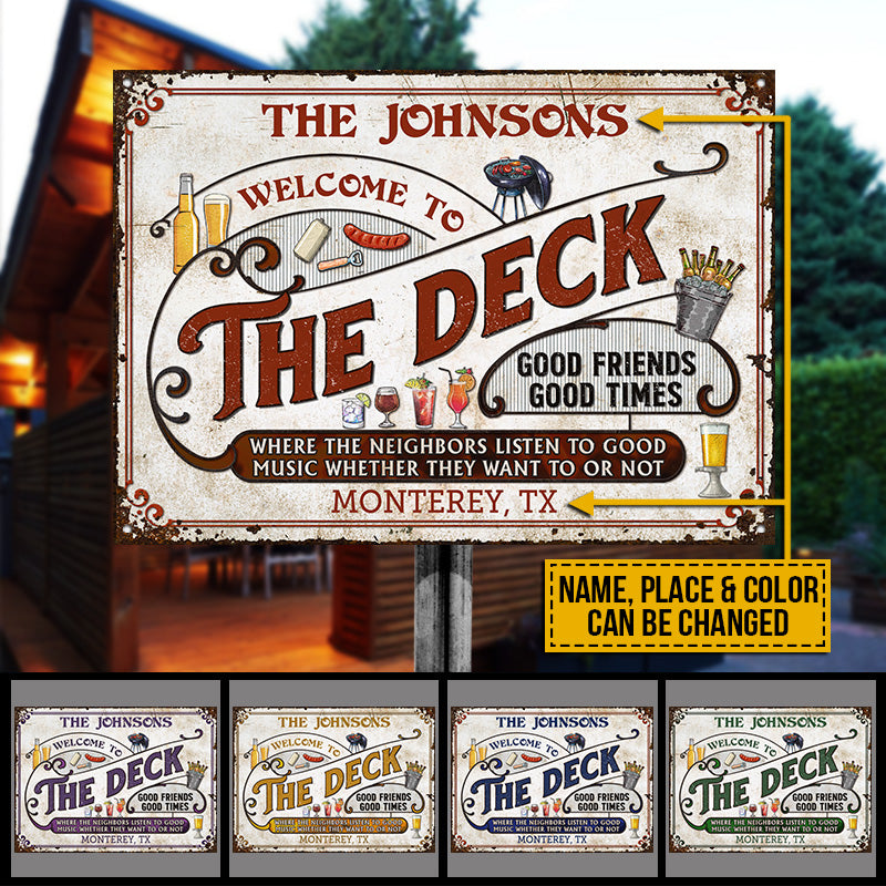 Personalized Deck Grilling Red Listen To The Good Music Color Custom Classic Metal Signs