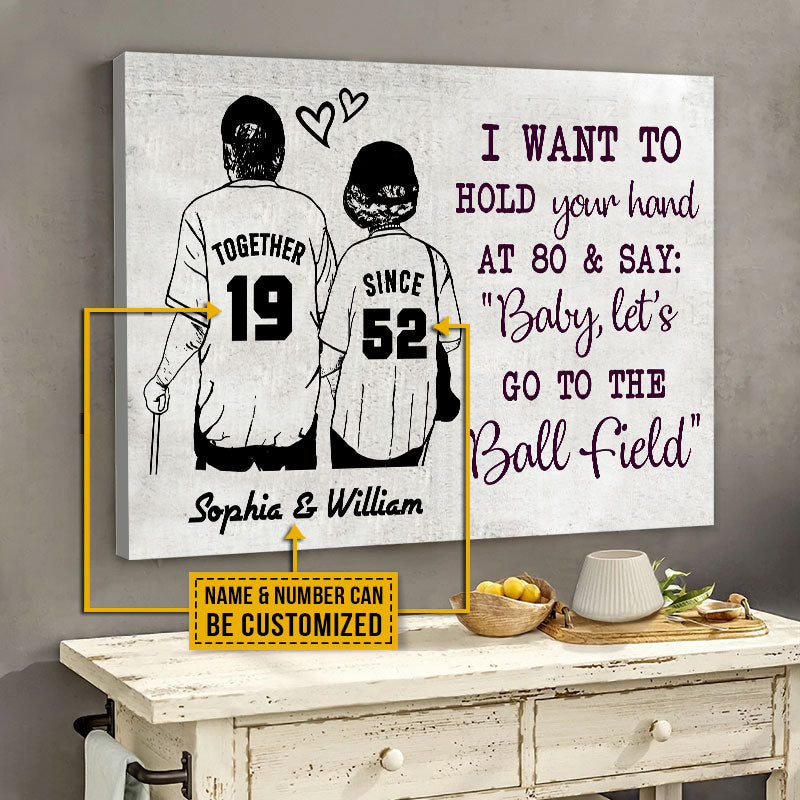 Personalized Baseball Together Since Customized Canvas