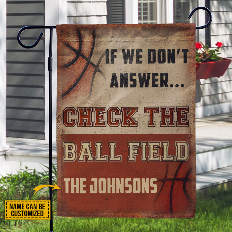 Personalized Basketball Check The Ball Field Customized Flag