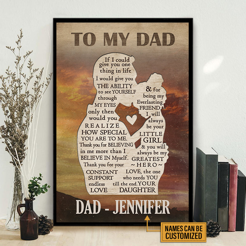 Personalized Dad Gift To My Dad Custom Poster