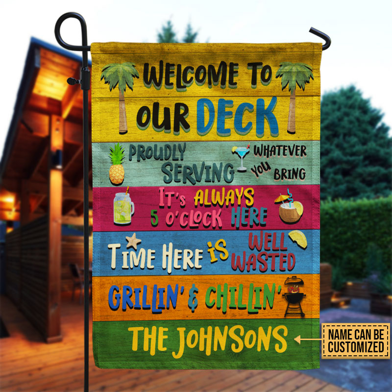 Personalized Deck Grillin And Chillin Custom Flag