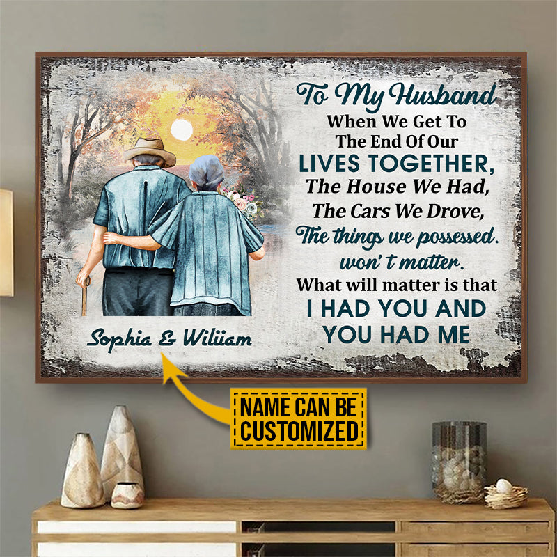 Personalized Family Old Couple To My Husband When We Get Customized Poster