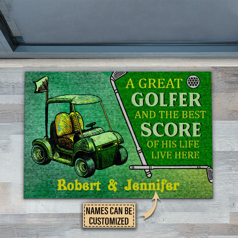 Personalized Golf Golfer The Best Score Of His Life Customized Doormat