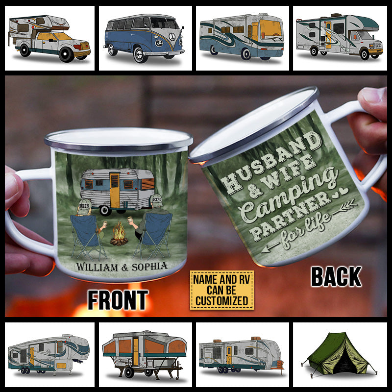 Personalized Camping Partners For Life Customized Campfire Mug