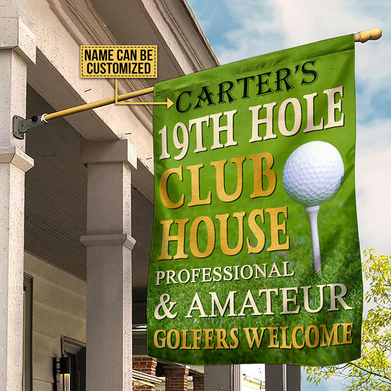 Personalized Golf 19th Hole Welcome Customized Flag