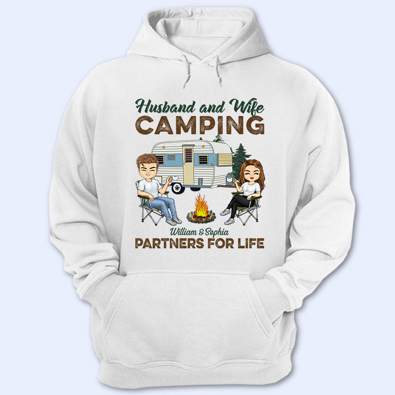 Camping Partners For Life Husband Wife - Couple Gift - Personalized Custom T Shirt