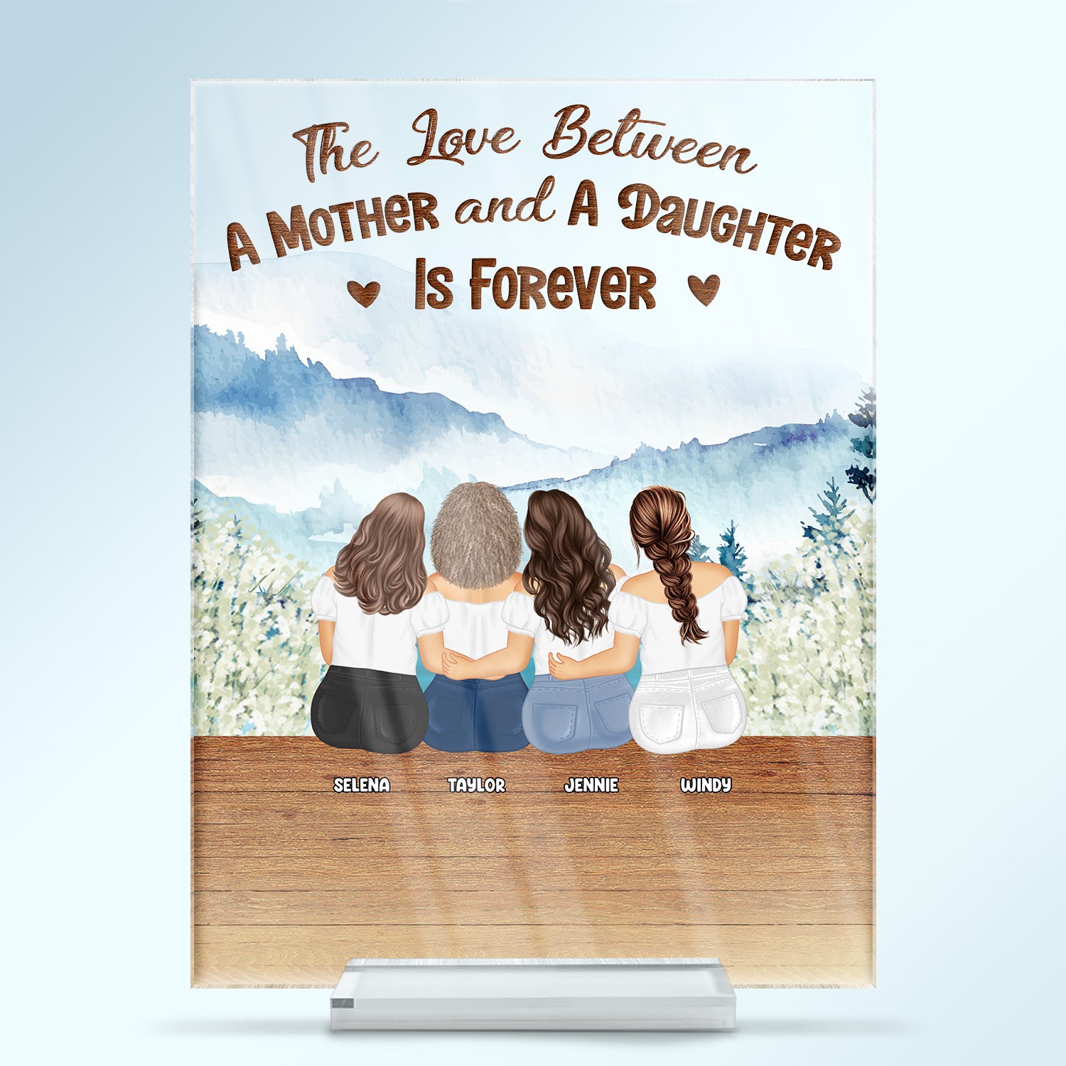 The Love Between A Mother And A Daughter - Gift For Mother - Personalized Custom Vertical Rectangle Acrylic Plaque