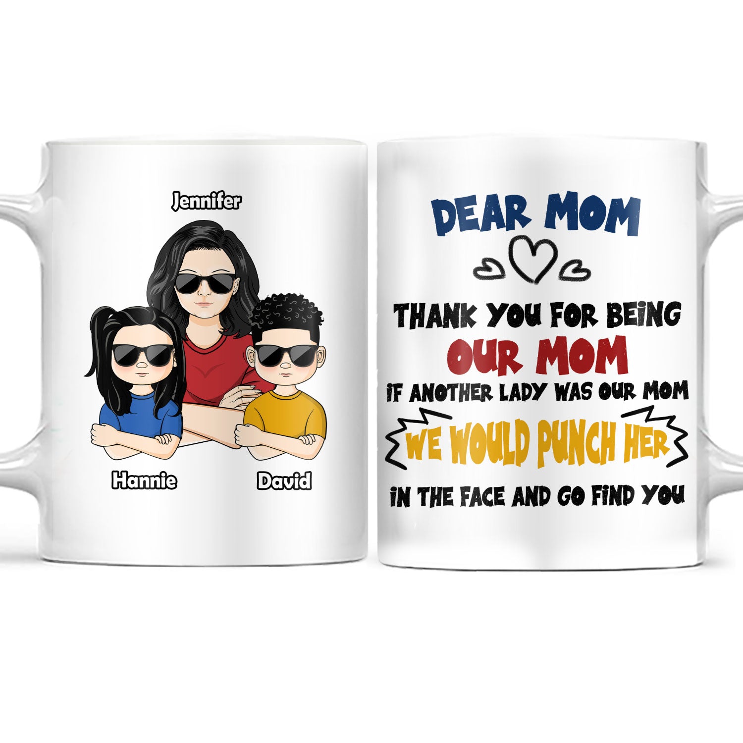 Mother Dear Mom Thank You For Being My Mom - Gift For Mom - Personalized Custom White Edge-to-Edge Mug