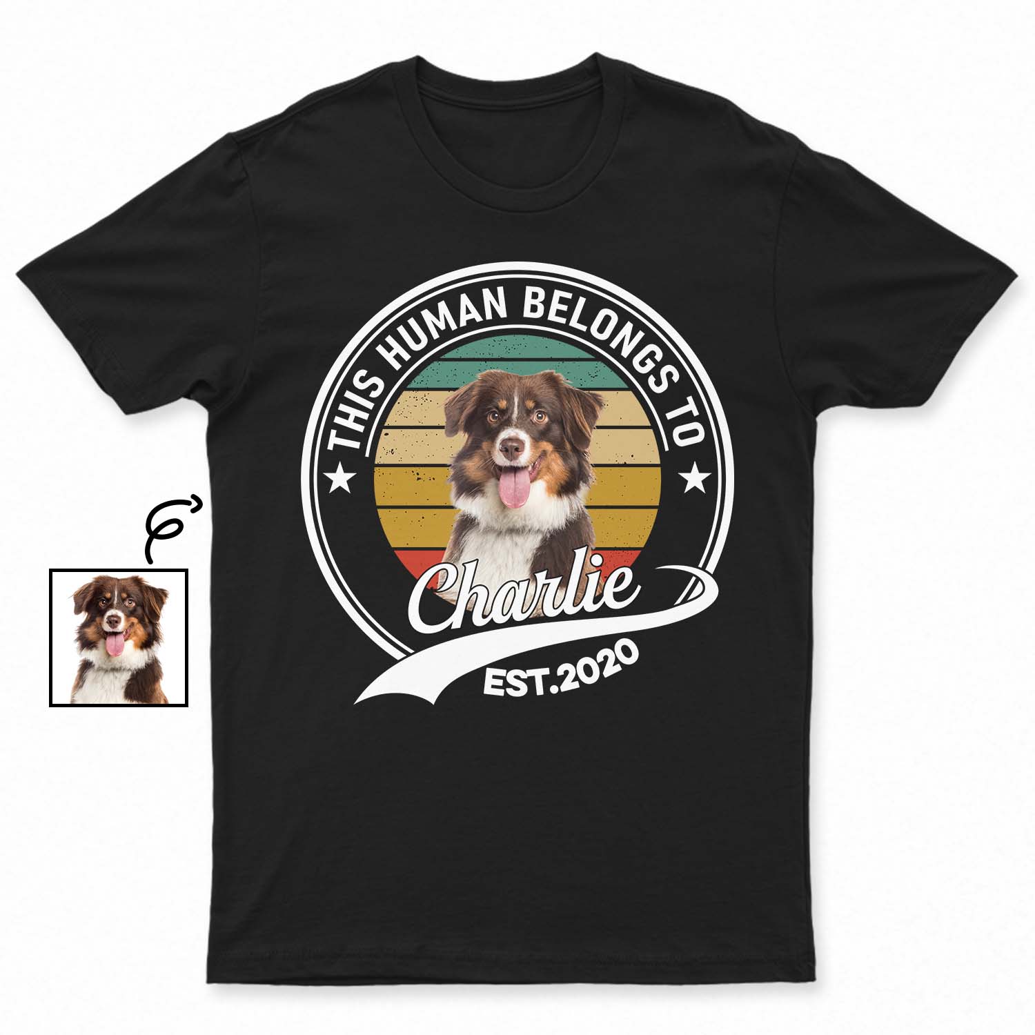 Custom Photo This Human Belongs To Dog - Gift For Dog Lovers - Personalized Custom T Shirt