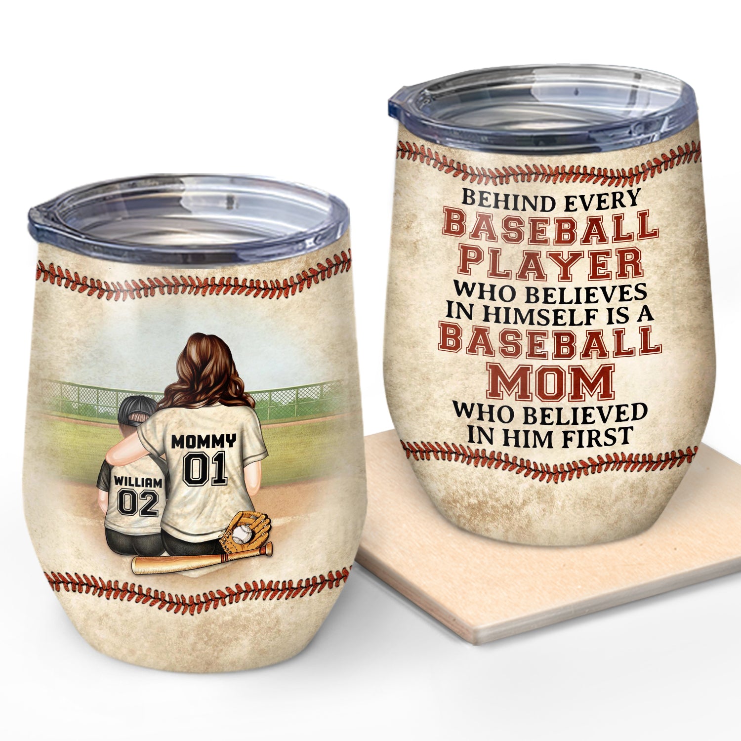 Every Baseball Softball Player Who Believes In - Birthday, Loving Gift For Sport Fan, Mom, Mother - Personalized Custom Wine Tumbler