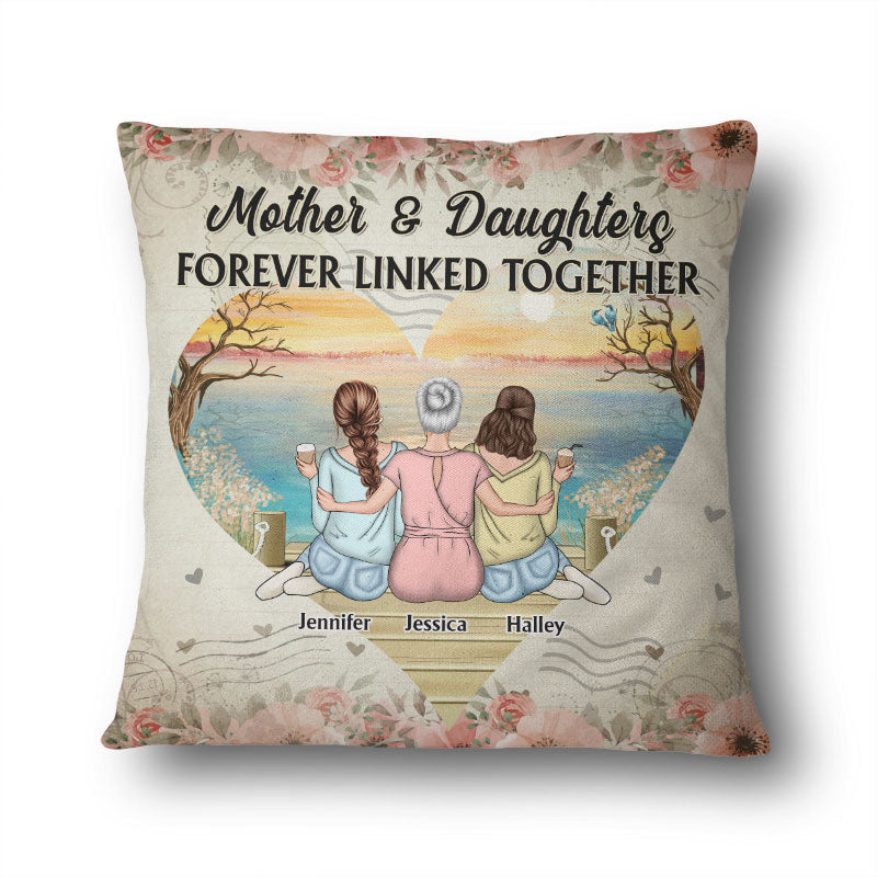 Mother Gift Mother & Daughter Forever Linked Together - Personalized Custom Pillow