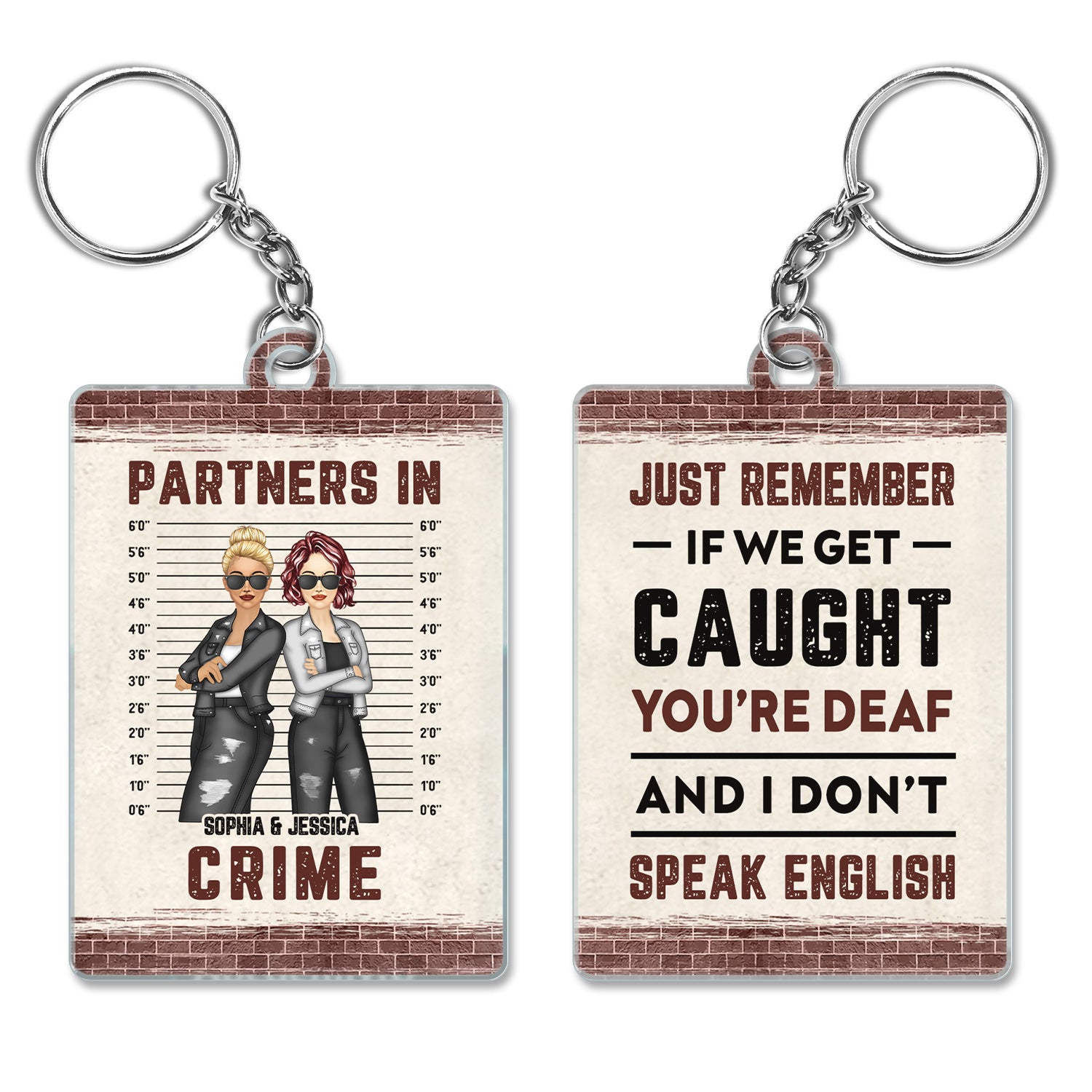 Bestie Sibling If We Get Caught - Gift For Bestie - Personalized Custom Rectangle Acrylic Keychain