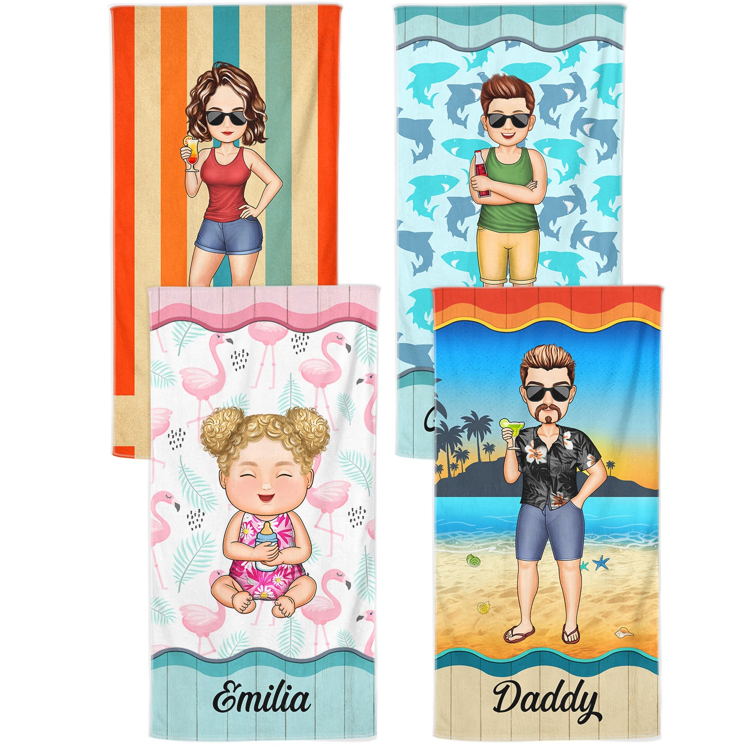 Traveling Beach Poolside Swimming Picnic Vacation - Birthday, Funny Gift Couples, Parents, Family, Kids - Personalized Custom Beach Towel
