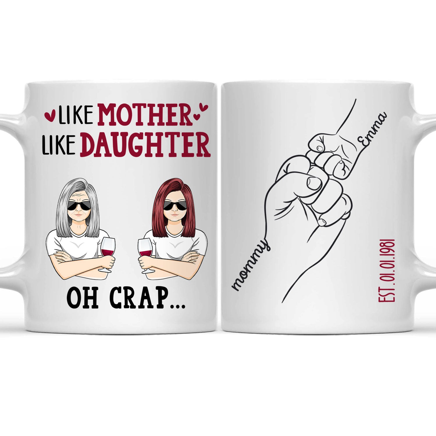Dear Dad, Mom Great Job - Birthday, Loving Gift For Mother, Grandma, Grandmother, Father, Grandpa, Grandfather - Personalized Custom Mug