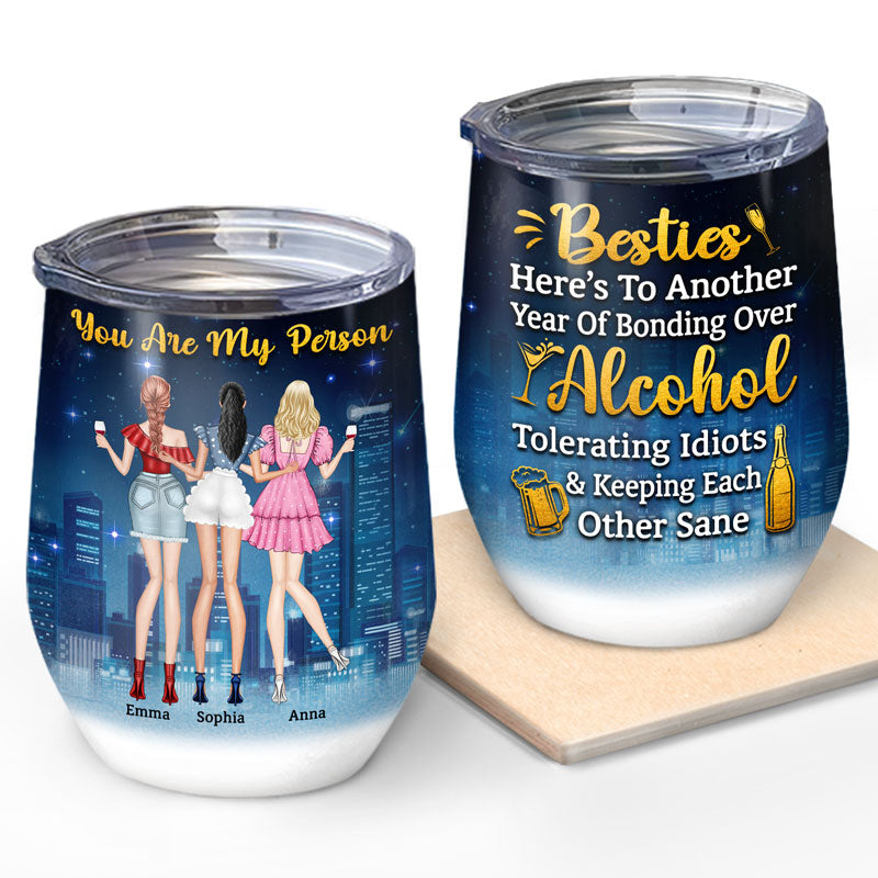 Best Friends Fashion Girls Keeping Each Other Sane - Gift For BFF And Colleagues - Personalized Custom Wine Tumbler