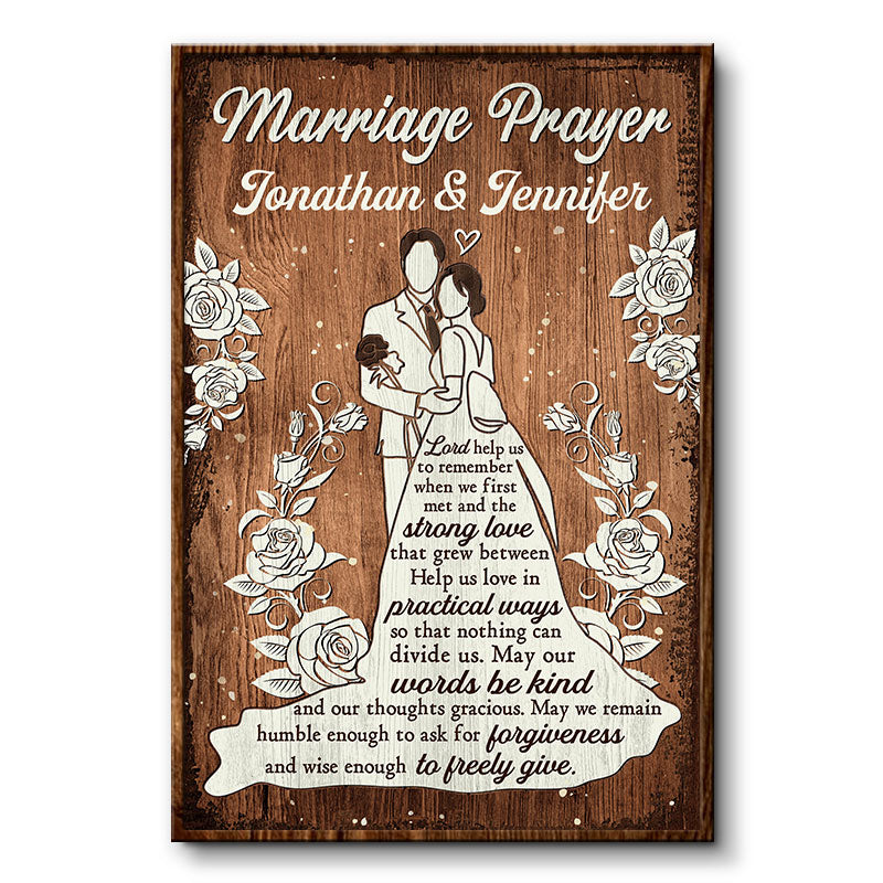 Wedding Couple Marriage Prayer - Couple Gift - Personalized Custom Poster