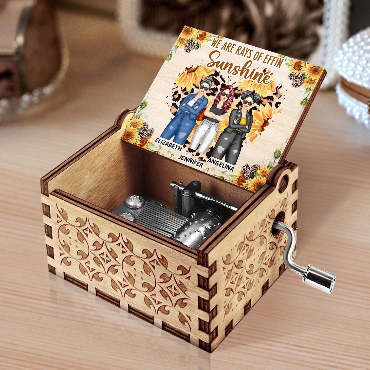 Spin Button, Hand Crank Music Box