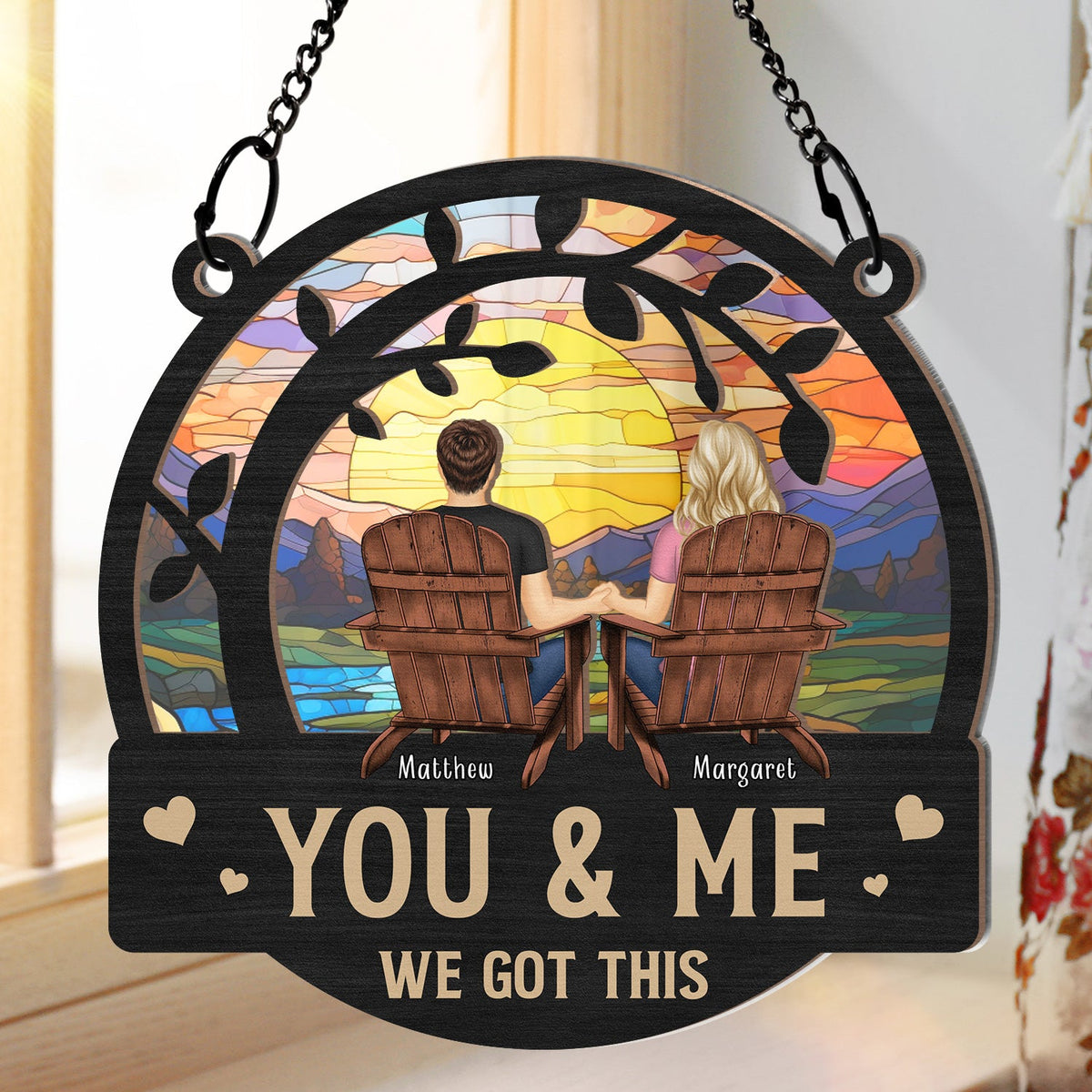 Branch Back Couple You & Me We Got This - Personalized Window Hanging Suncatcher Ornament