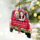 Gift For Bestie, Christmas, Love - A Journey Without An End 3D Effect Bestie Red Truck - Personalized Custom Shaped Acrylic Ornament