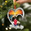 Pet Lovers,Dog Lovers,Cat Lovers,Sad,Christmas - Flower Field You Left Paw Prints Forever On My Heart - Personalized Metal Ornament