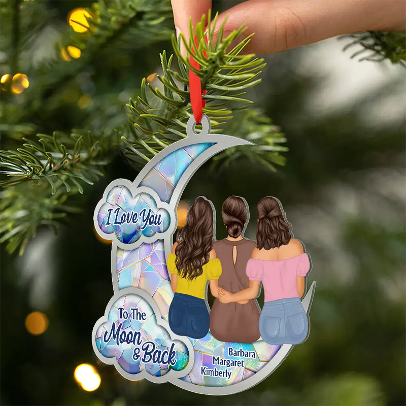 Gift For Bestie,Gift For Sisters,Love,Christmas - Besties Sister I Got To Choose Love You To The Moon - Personalized Metal Ornament