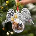 Pet Lovers,Custom Photo,Christmas,Sad - Custom Photo You Left A Paw Print On My Heart Printed Gemstones - Personalized Metal Ornament