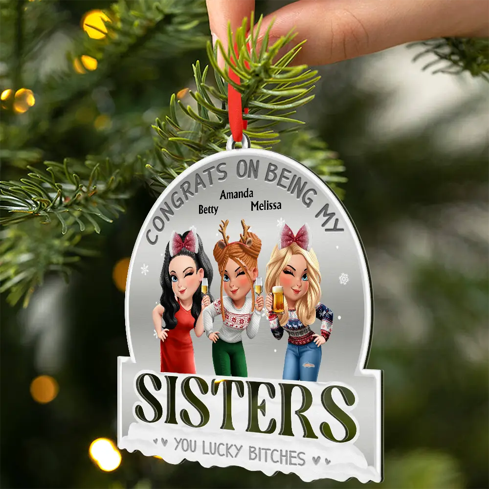 Gift For Bestie,Christmas,Funny - Congrats On Being My Bestie 3D Effect - Personalized Metal Ornament