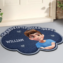 Gift For Grandma,Gift For Grandpa,Grandpa - Grandkids,Grandma - Grandkids,Gift For Women,Gift For Men,Happy,Top Market - Faux Embroidery Effect Grandkids Spoiled Here - Personalized Custom Shaped Doormat