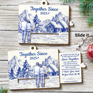Gift For Couples,Old Couples,Christmas,Love - Couple Together When We Get To The End - Personalized Wooden Slide Ornament