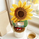 Family,Memorial,Custom Photo,Love - Custom Photo Memorial Look For Me In The Sunshine - Personalized Crochet Plant Pot