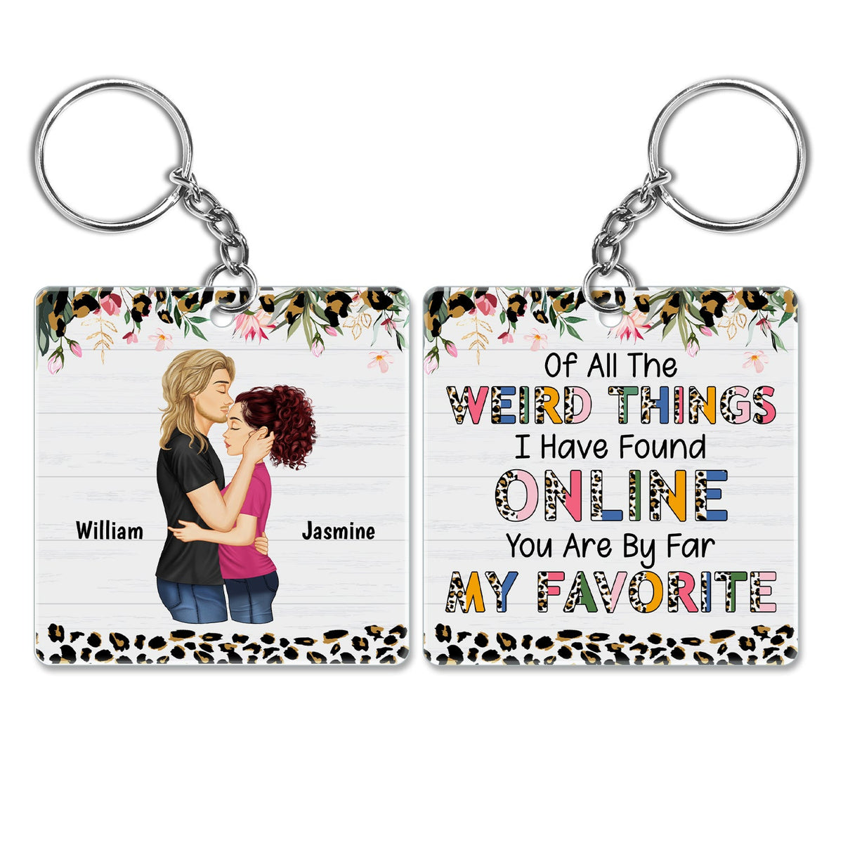 Couple, tu es de loin mon préféré - Cadeau pour couples - Porte-clés acrylique personnalisé