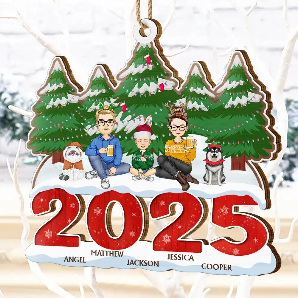 2025 Christmas Family A Whole Lot Of Love - Personalized Wooden Cutout Ornament