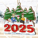 2025 Christmas Family A Whole Lot Of Love - Personalized Wooden Cutout Ornament