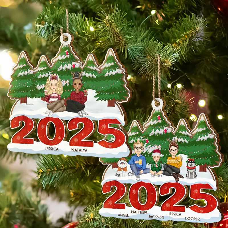 2025 Christmas Family A Whole Lot Of Love - Personalized Wooden Cutout Ornament
