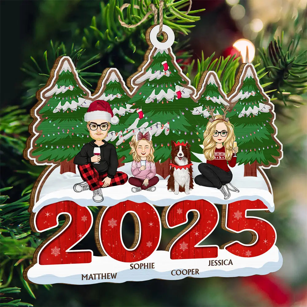 2025 Christmas Family A Whole Lot Of Love - Personalized Wooden Cutout Ornament