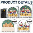 Family - 2025 Cartoon Family And Pet Gingerbread Cookies - Personalized 2-Layered Wooden Ornament