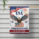 America 250th,Independence Day,Family,Happy,Top Market,Proud - 250 Years America Semiquincentennial - Personalized Flag