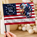 America 250th,Independence Day,Family,Proud,Icon - 250 Years Of Freedom Patriotic Eagle - Personalized Handheld Flag