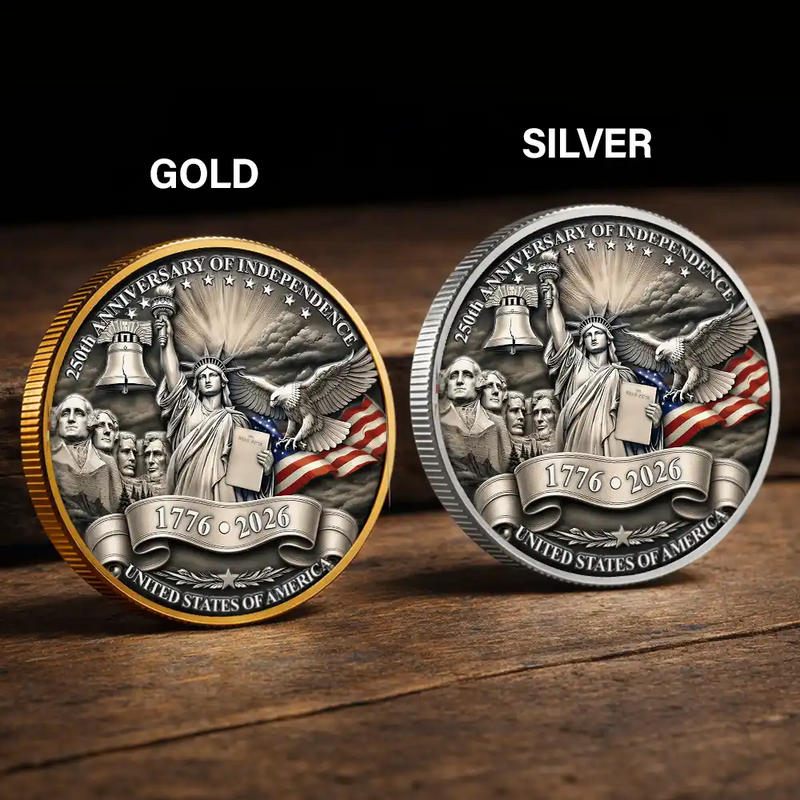 No Custom,America 250th,Independence Day,Gift For Yourself,Happy,Proud - 250 Years Of Freedom Vintage American Eagle - Commemorative Keepsake Coin