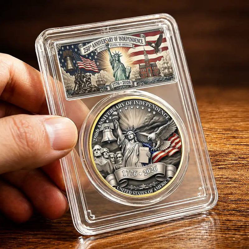 No Custom,America 250th,Independence Day,Gift For Yourself,Happy,Proud - 250 Years Of Freedom Vintage American Eagle - Commemorative Keepsake Coin